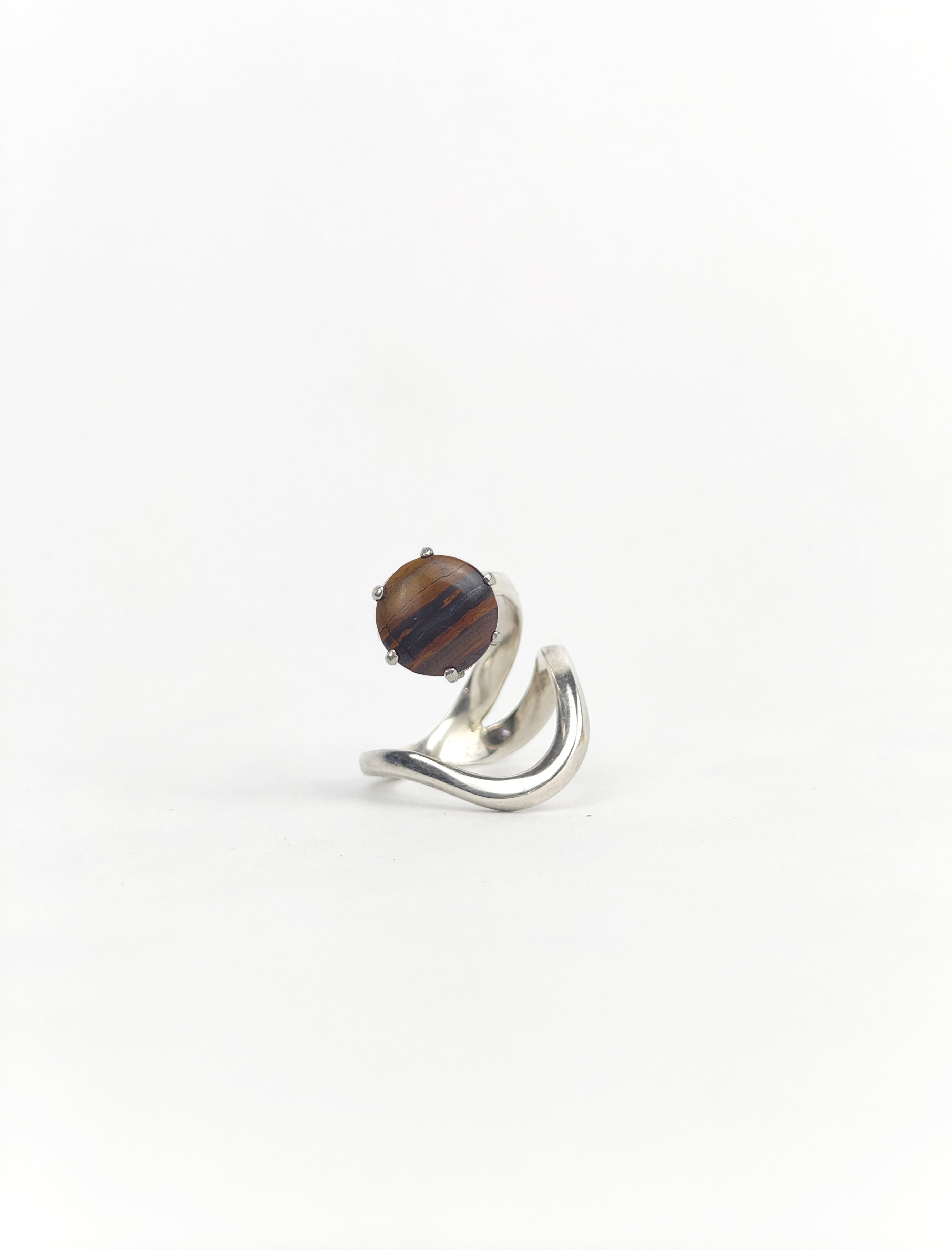 CAHYA SILVER RING - TIGER EYE STONE