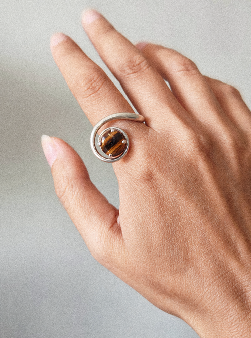 AYATI RING - TIGER EYE STONE