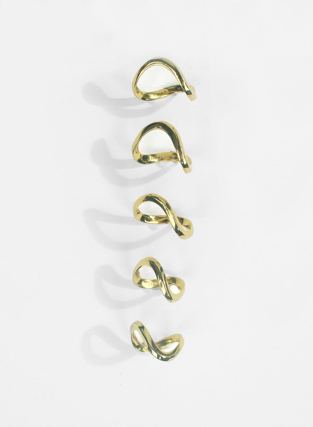 OMBAK RINGS SET - SILVER GOLD PLATED